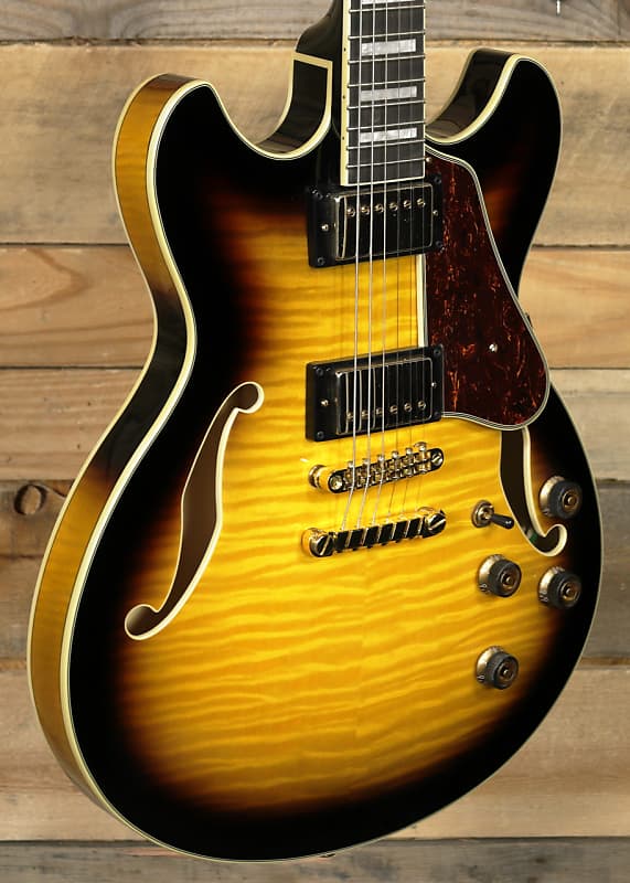 цена Электрогитара Ibanez Artcore Expressionist AS93FM Electric Guitar Antique Yellow Sunburst
