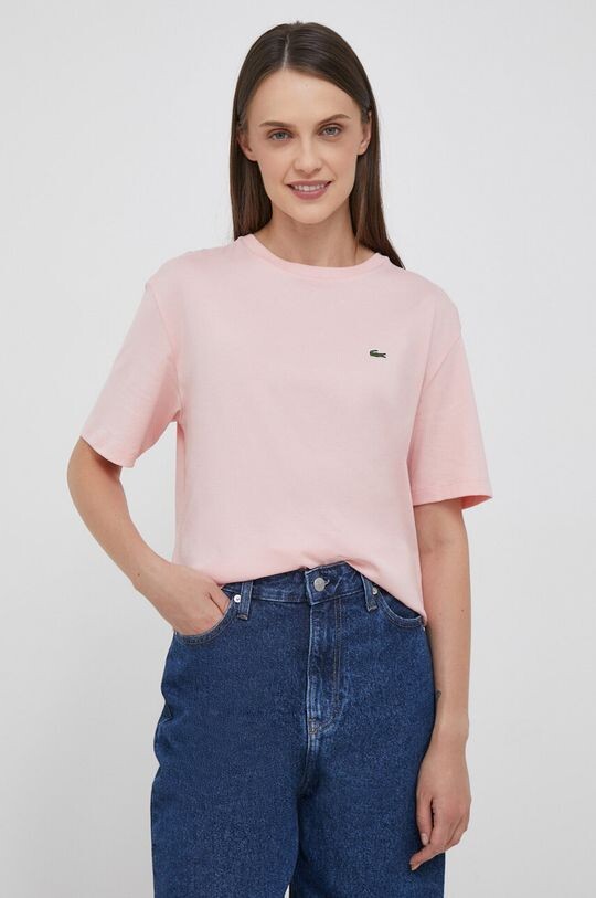 

Хлопковая футболка Lacoste, розовый
