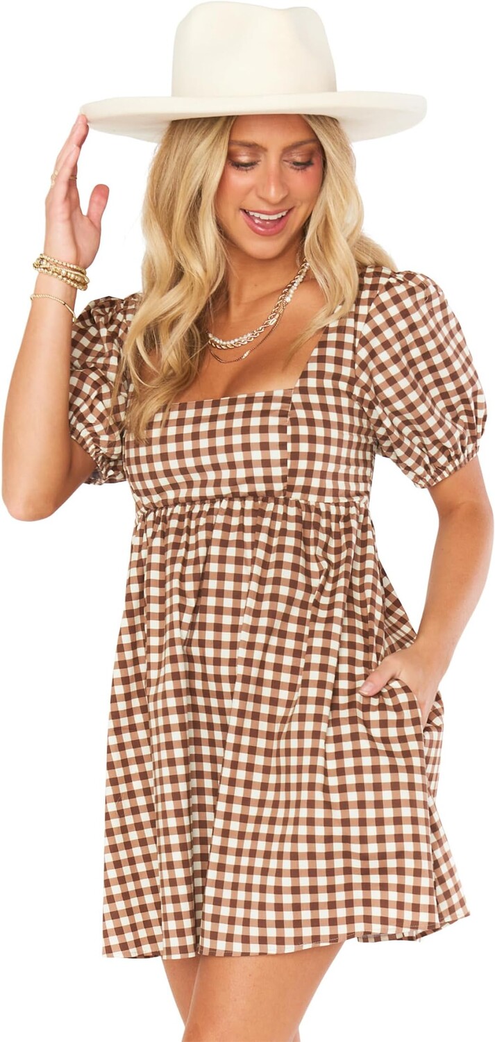 

Платье Smitten Babydoll Show Me Your Mumu, цвет Brown Gingham