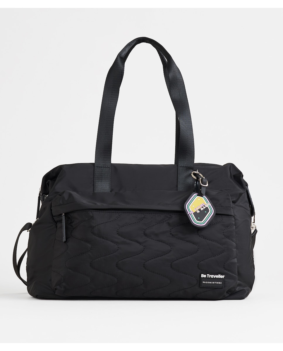 Нейлоновая дорожная сумка с черной застежкой-молнией и идентификационным номером PACOMARTINEZ, черный сумка дорожная тыловик плечевой ремень черный