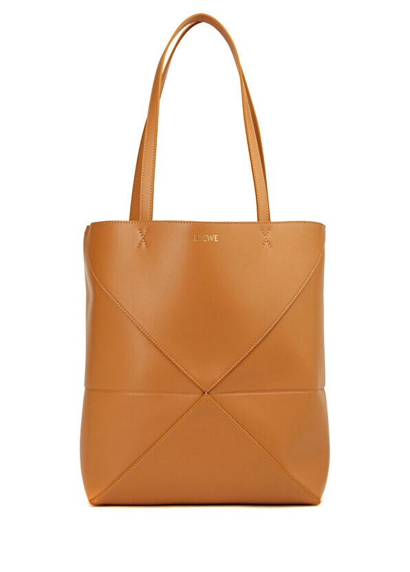 

Коричневая женская кожаная сумка-тоут puzzle fold tote Loewe