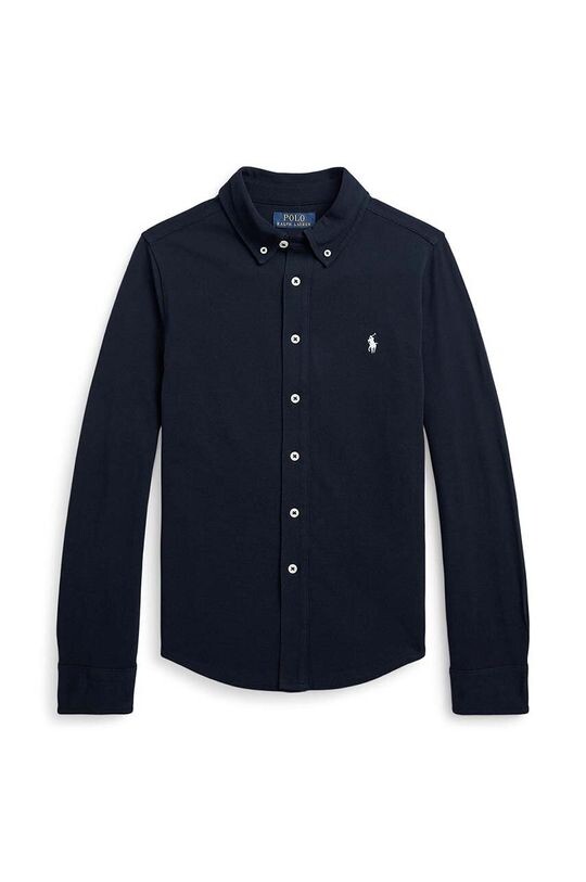 

Детская хлопковая рубашка Polo Ralph Lauren, темно-синий