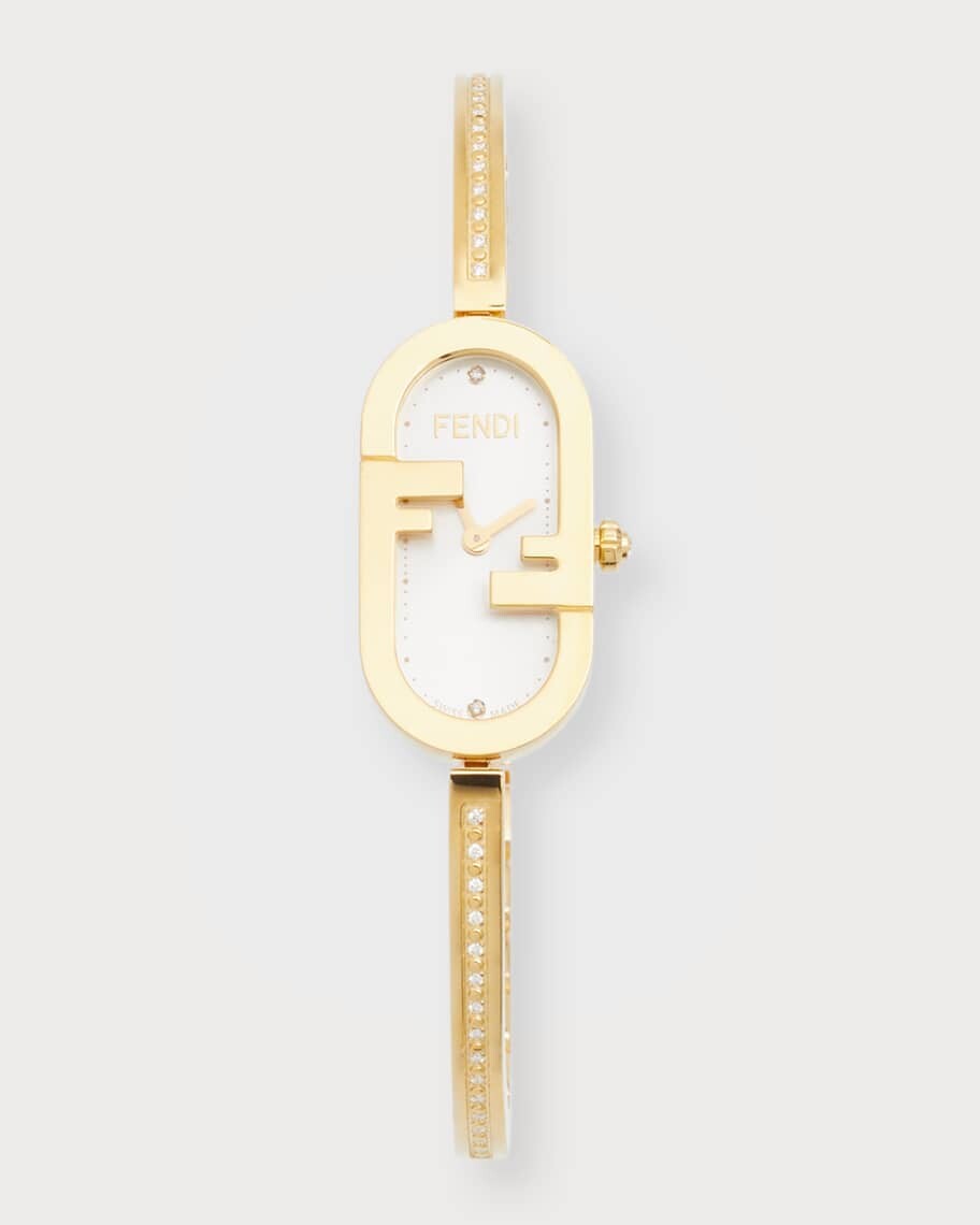 

Вертикальные овальные часы O'Lock с бриллиантовым браслетом Fendi
