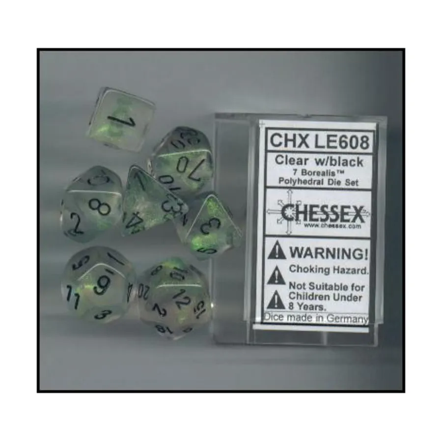 

Poly Set Прозрачный с черным (7), Dice - Borealis - Poly Set (Chessex)