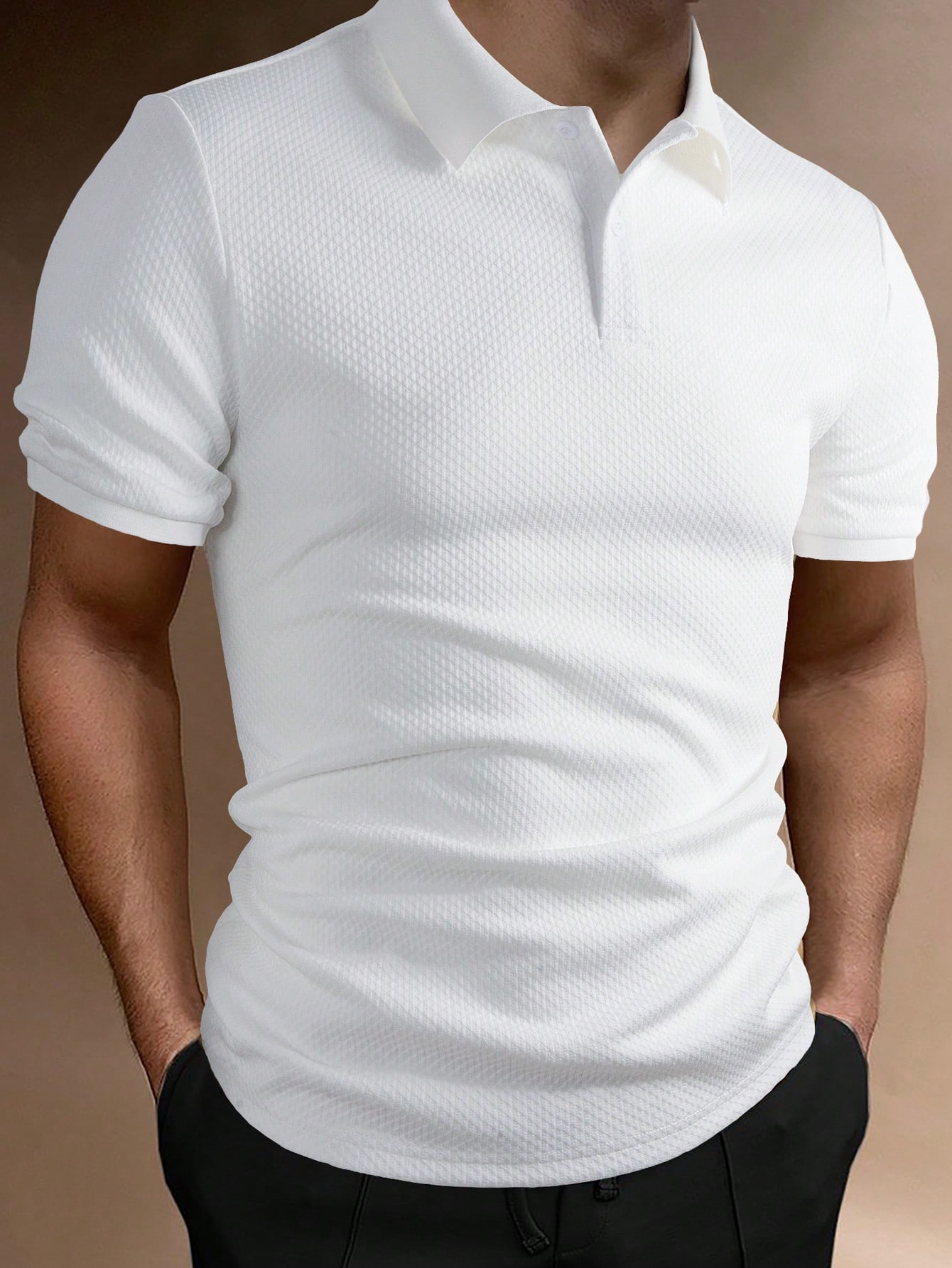 Мужская однотонная повседневная рубашка-поло Manfinity Homme, белый