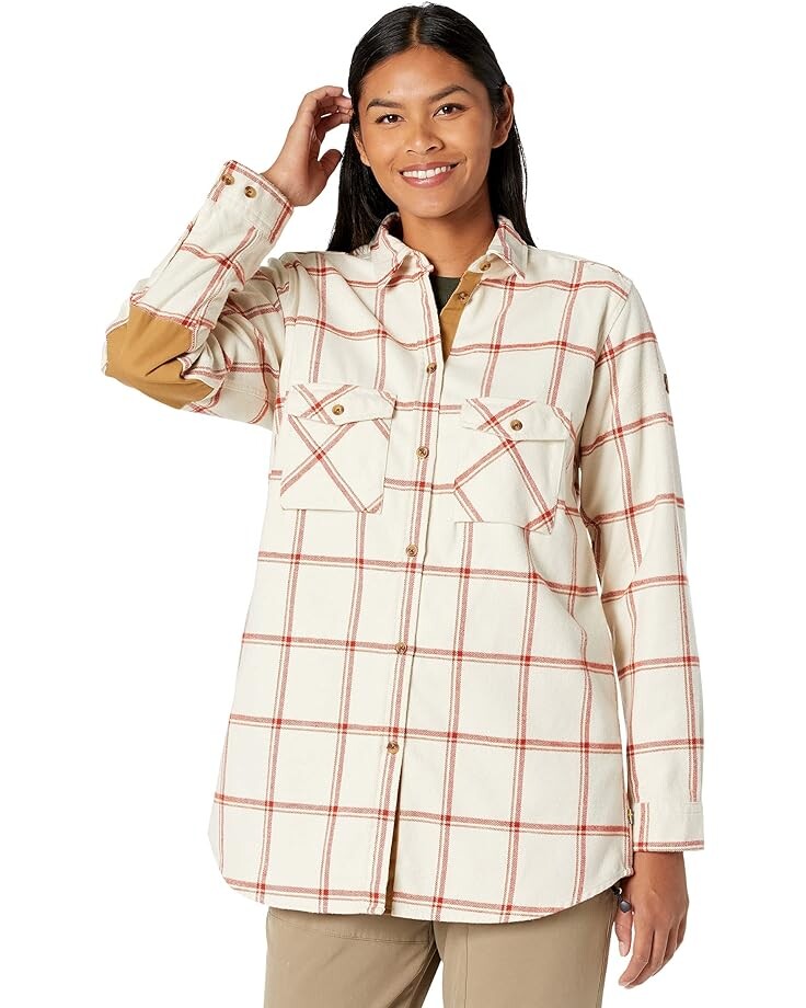 

Рубашка Fjällräven Ovik Twill Shirt Long Sleeve, цвет Chalk White/Cabin Red