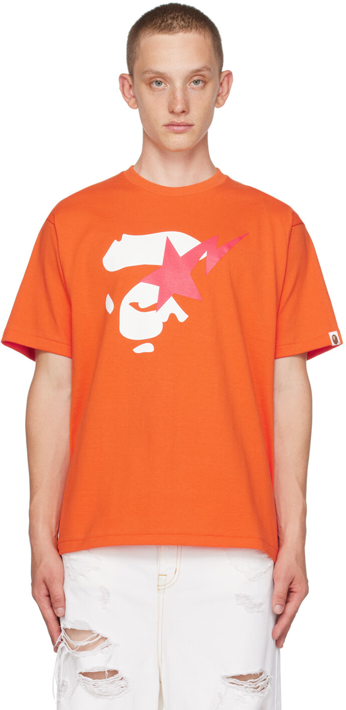 

Футболка BAPE Orange Ape Face STA