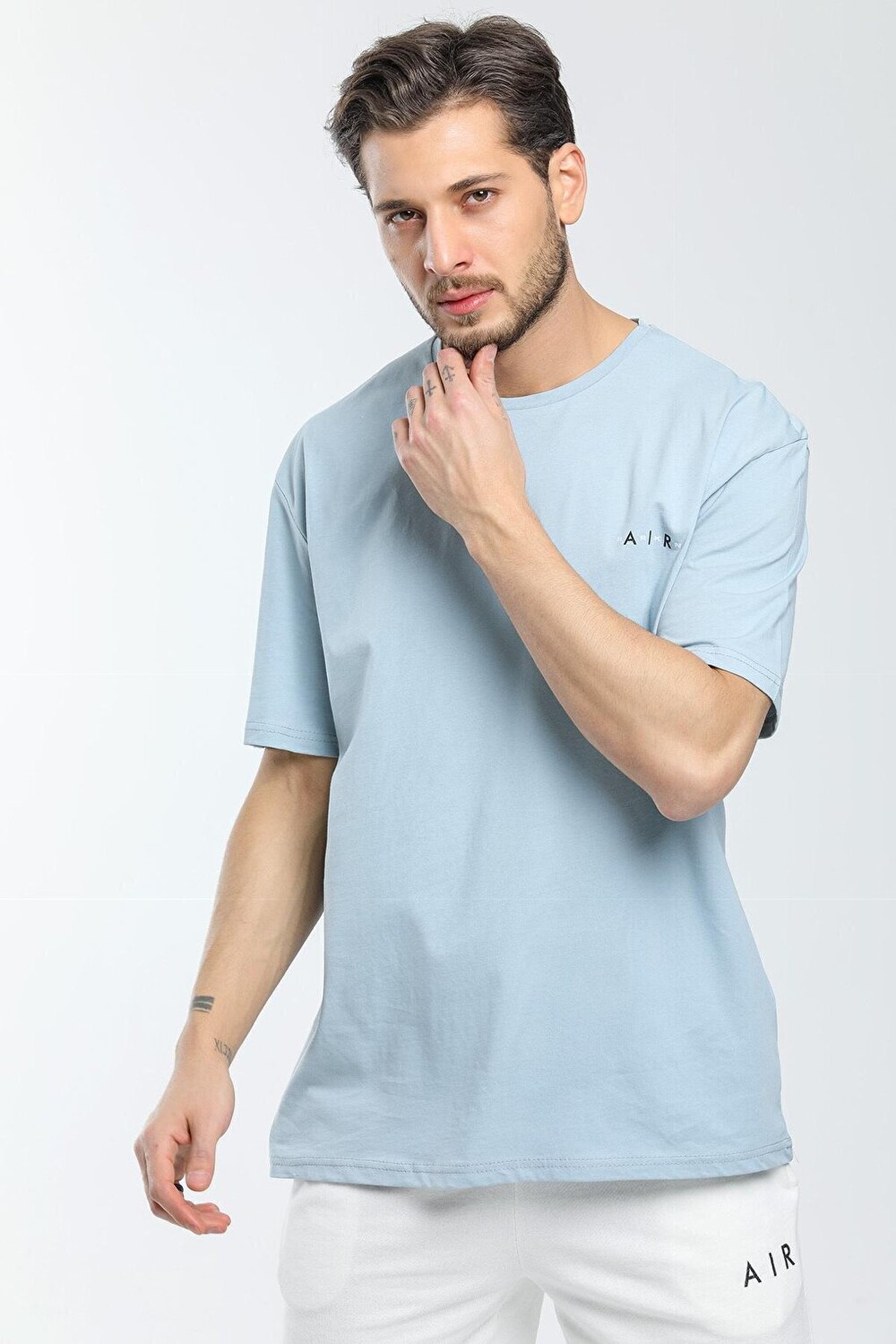 

Мужская футболка с круглым вырезом Slim Fit с воздушным принтом SPR21Y23 Süperlife, синий