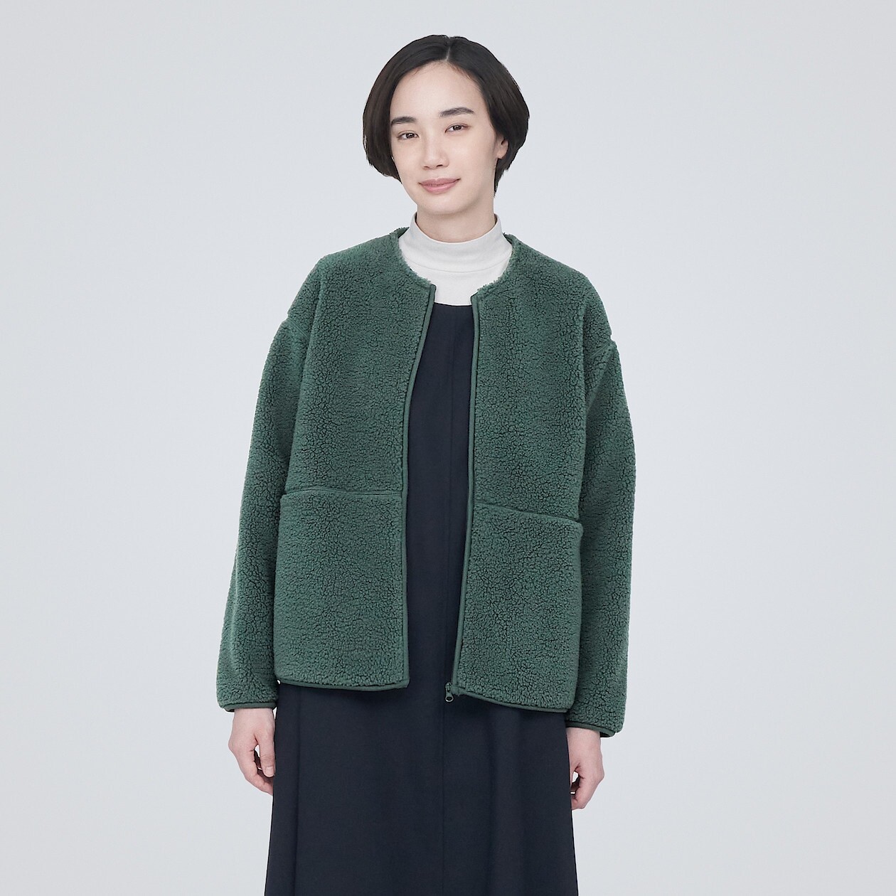 

Флисовая куртка боа MUJI, дымчато-зеленый