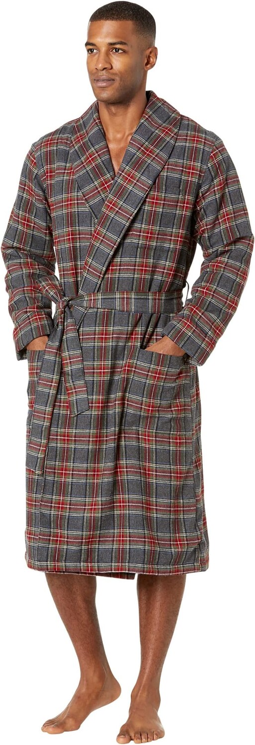 

Халат Scotch Plaid Flannel Robe Sherpa Lined Regular L.L.Bean, цвет Grey Stewart