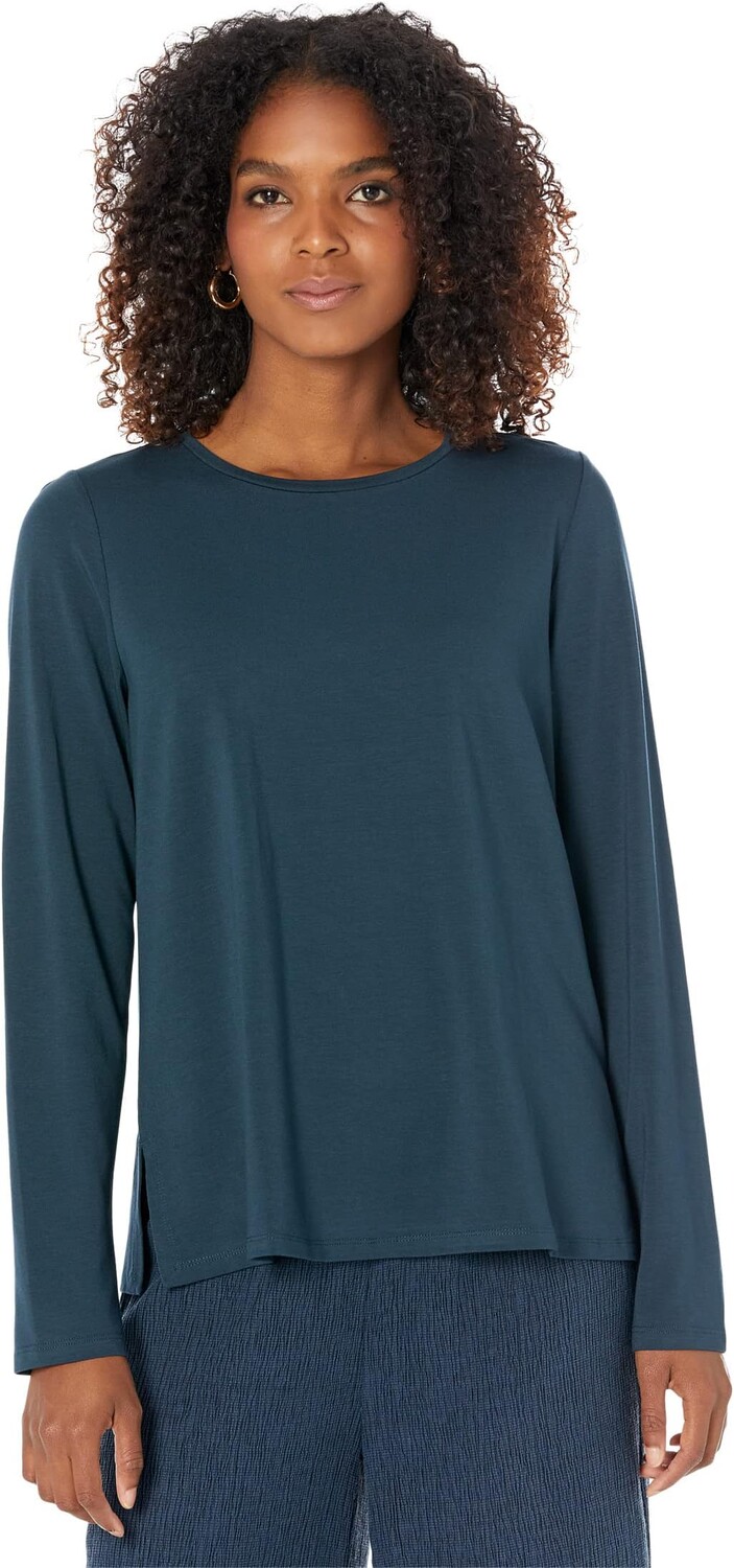 

Топ с круглым вырезом Eileen Fisher, цвет Deep Adriatic