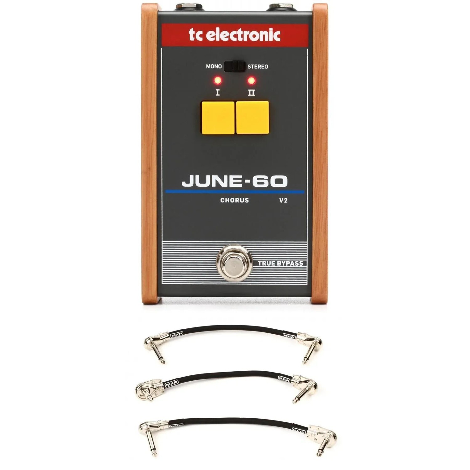 

Винтажная аналоговая педаль хоруса TC Electronic June-60v2 с 3 патч-кабелями