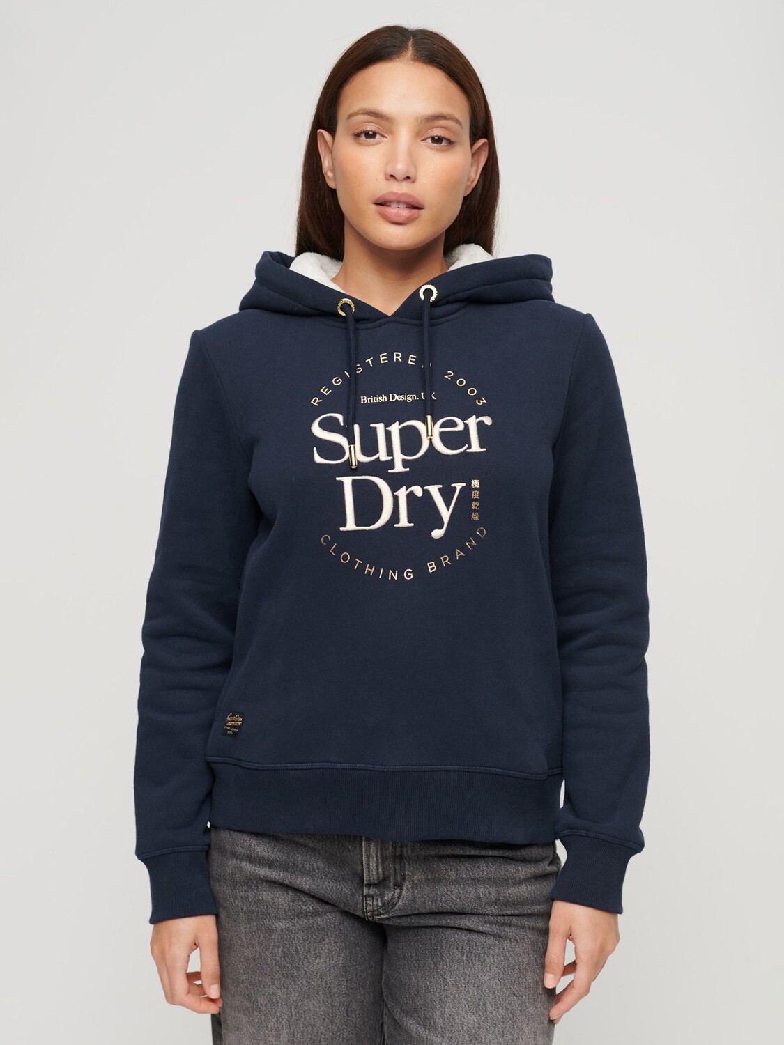 

Роскошное худи с металлизированным логотипом Superdry, морской флот