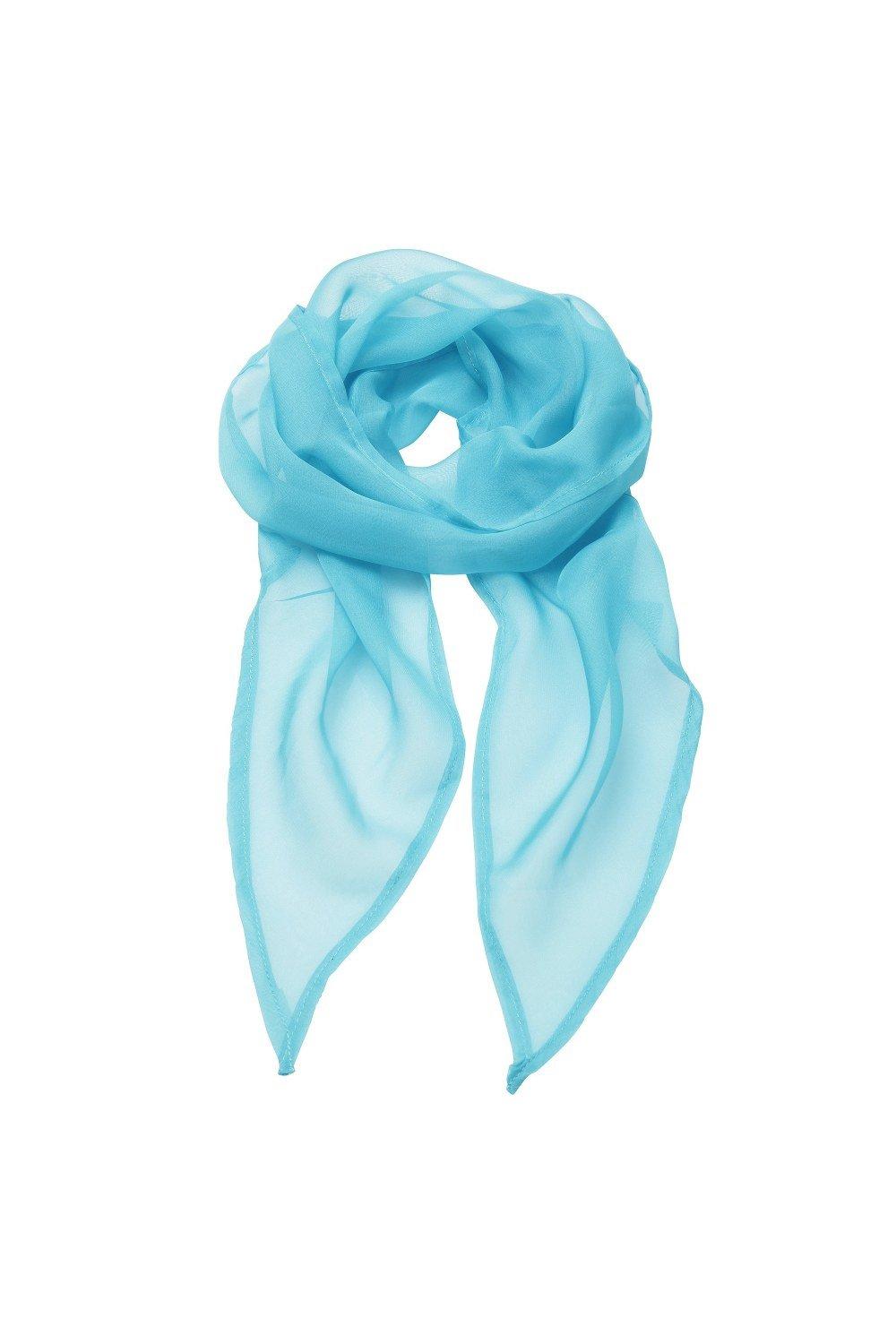 Деловой шифоновый деловой шарф Premier, синий шифоновый радужный цветной шарф женский шарф arn танцевальный шелковый шарф большой размер