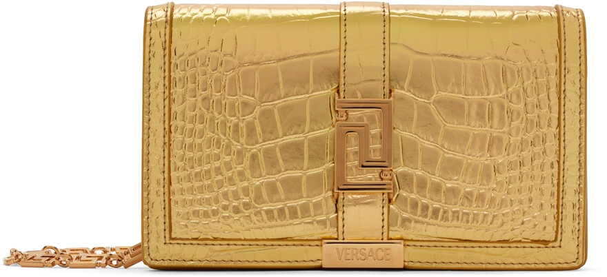 

Золотая мини-сумка Greca Goddess Versace, цвет Gold