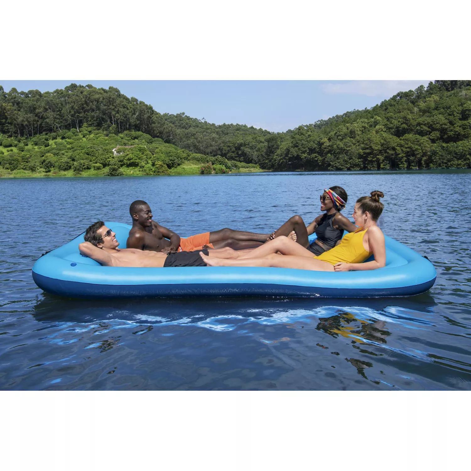 Bestway Hydro-Force Sun Soaker, надувная платформа для 4 человек, поплавок для озера, синий Bestway