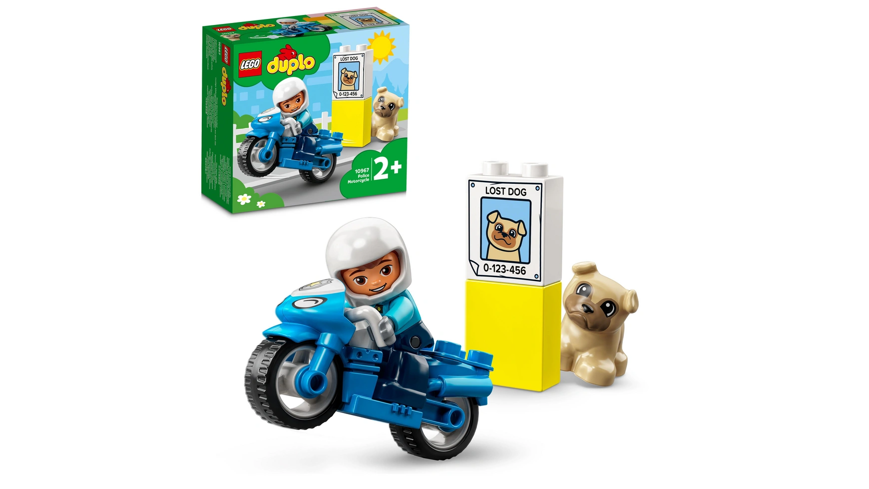 Lego DUPLO Полицейский мотоцикл, игрушка для развития моторики для малышей конструктор lego duplo 10900 полицейский мотоцикл