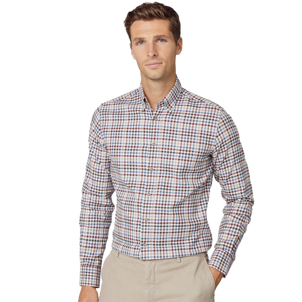 

Рубашка с длинным рукавом Hackett Gingham, коричневый