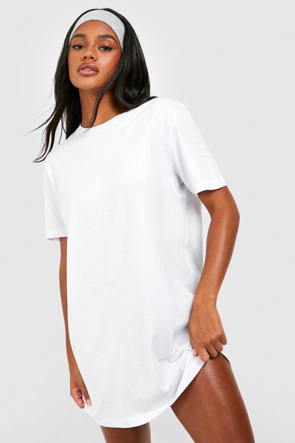 Базовое платье-футболка boohoo, белый платье gagaopt базовое 44 размер