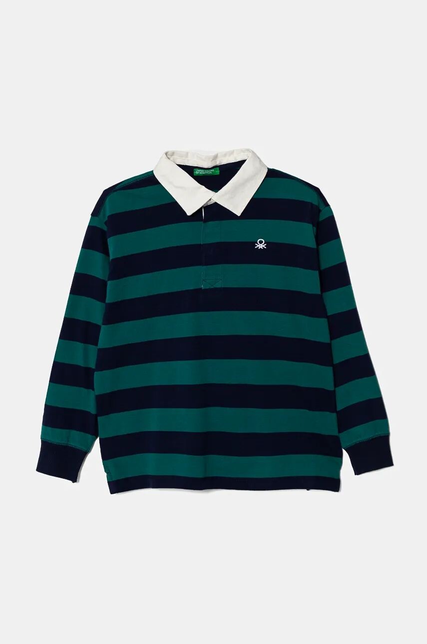

Хлопковая рубашка с длинными рукавами United Colors of Benetton для мальчиков, зеленый