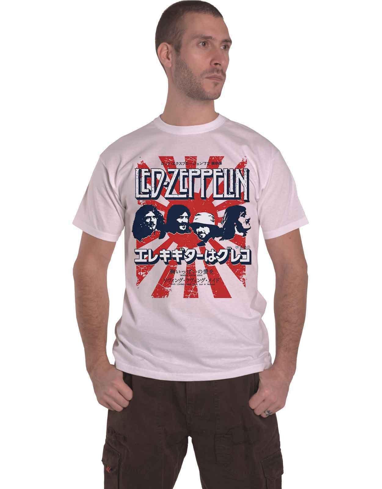 Японская футболка с взрывом Led Zeppelin, белый японская футболка с длинным рукавом icarus led zeppelin черный