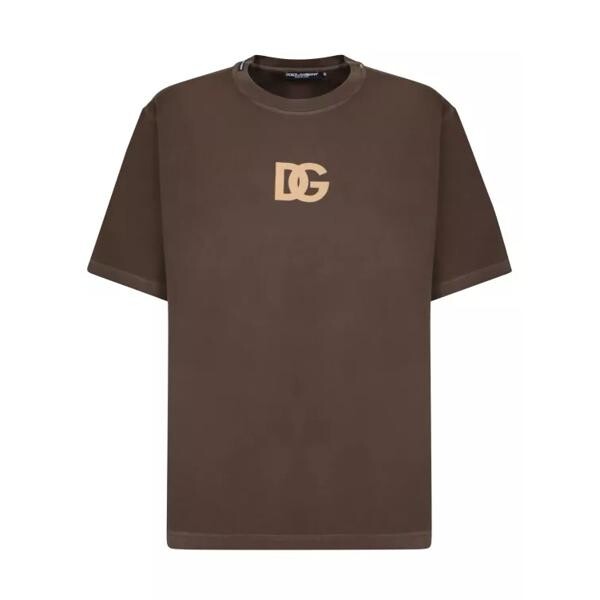 

Футболка olive green t-shirt with logo print Dolce&Gabbana, коричневый