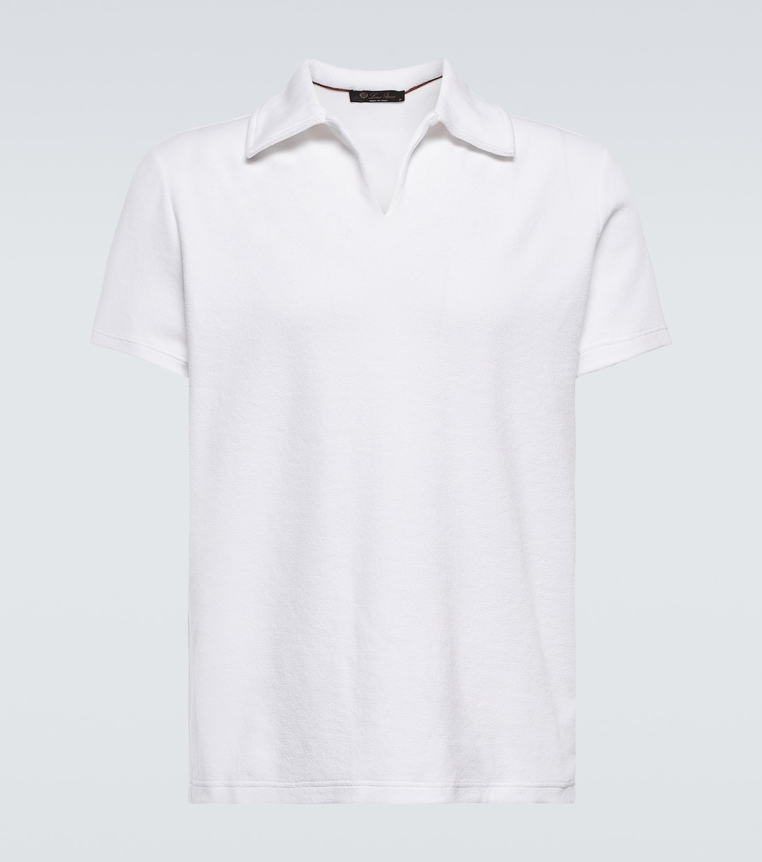 Рубашка-поло из хлопка и шелка Loro Piana, белый