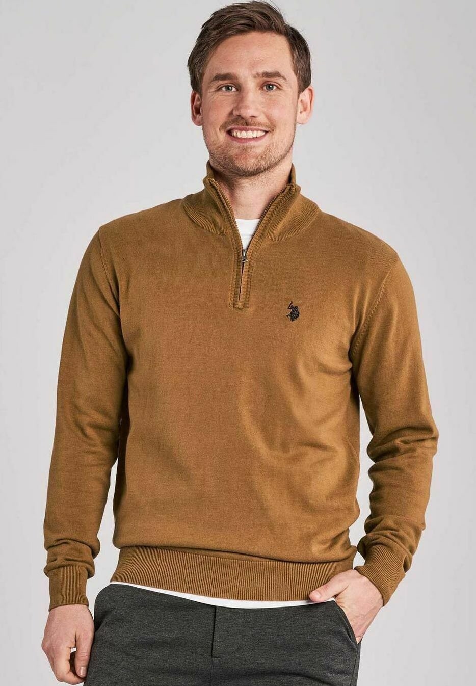 

Свитер вязаный BRISON HALF-ZIP U.S. Polo Assn., цвет rubber