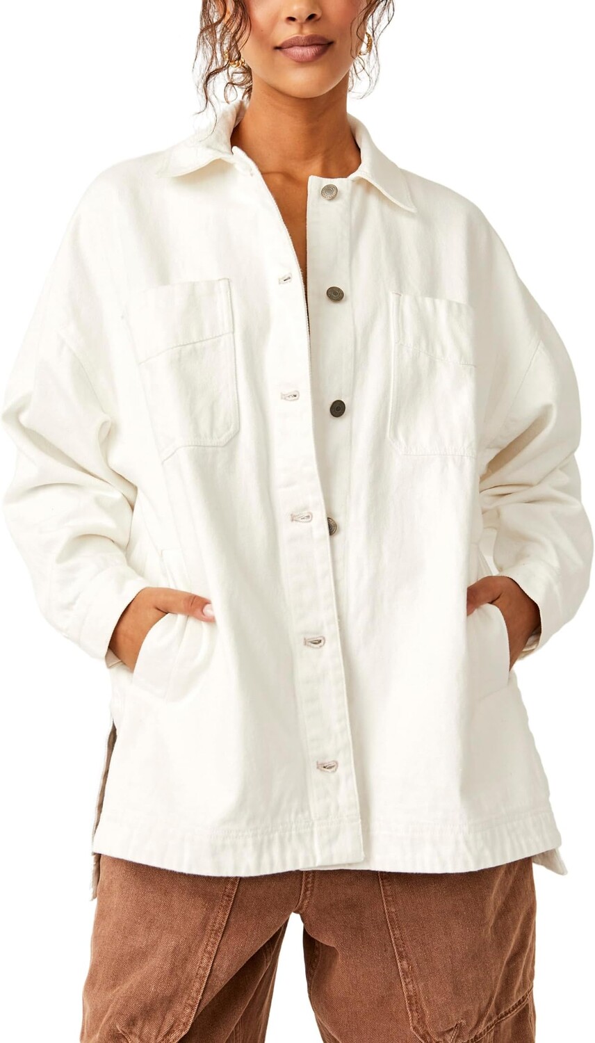 

Куртка Madison City Twill Jacket Free People, цвет Optic White