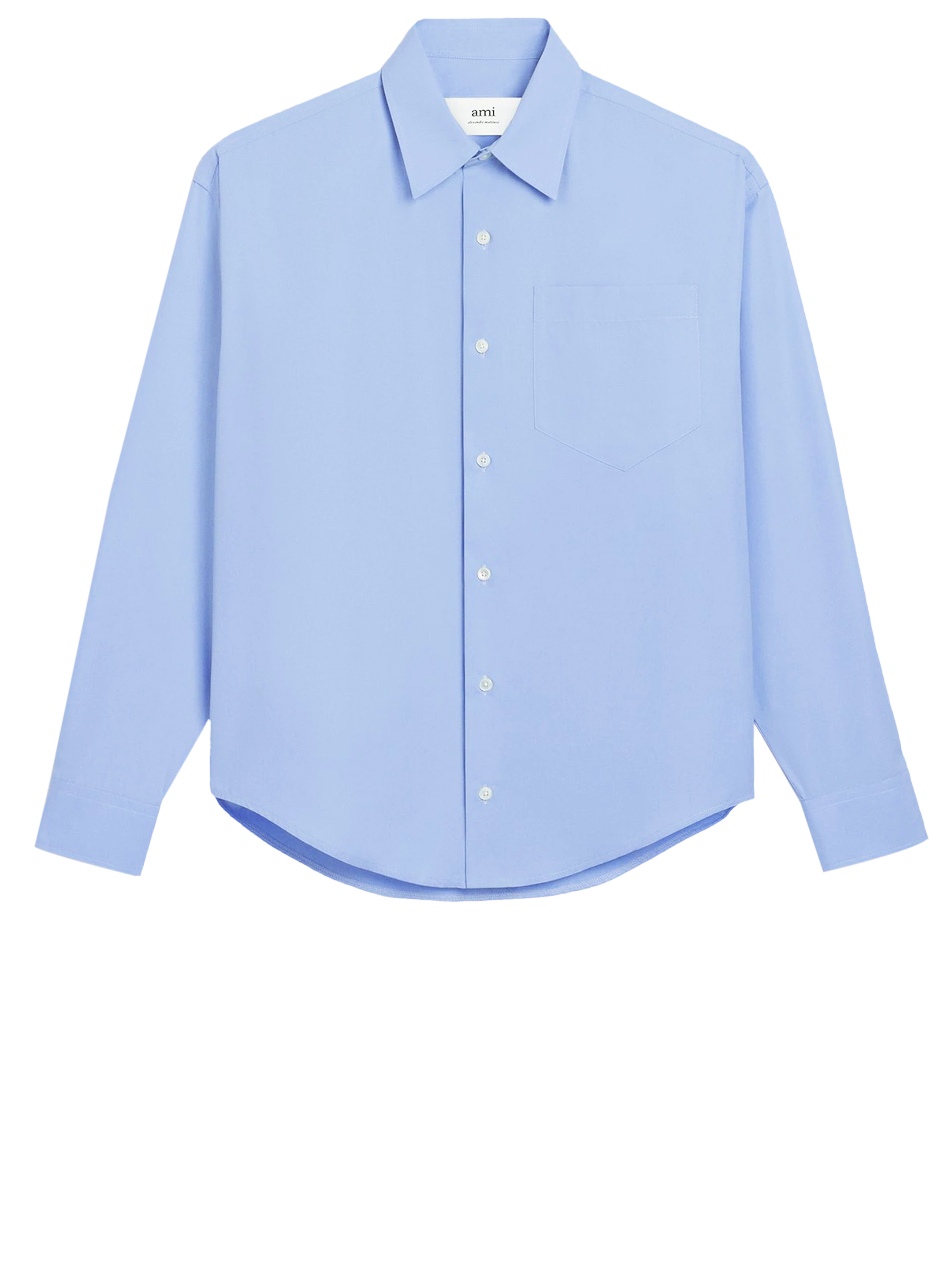 Рубашка Ami Paris Cotton poplin, светло-синий