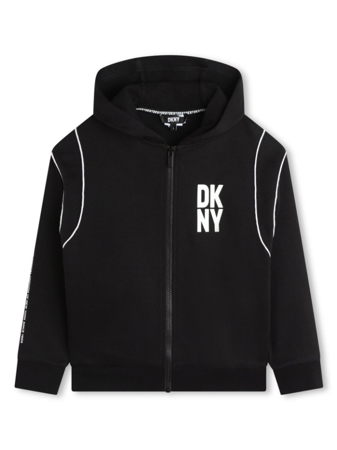 

Кардиган с капюшоном и логотипом Dkny Kids, черный