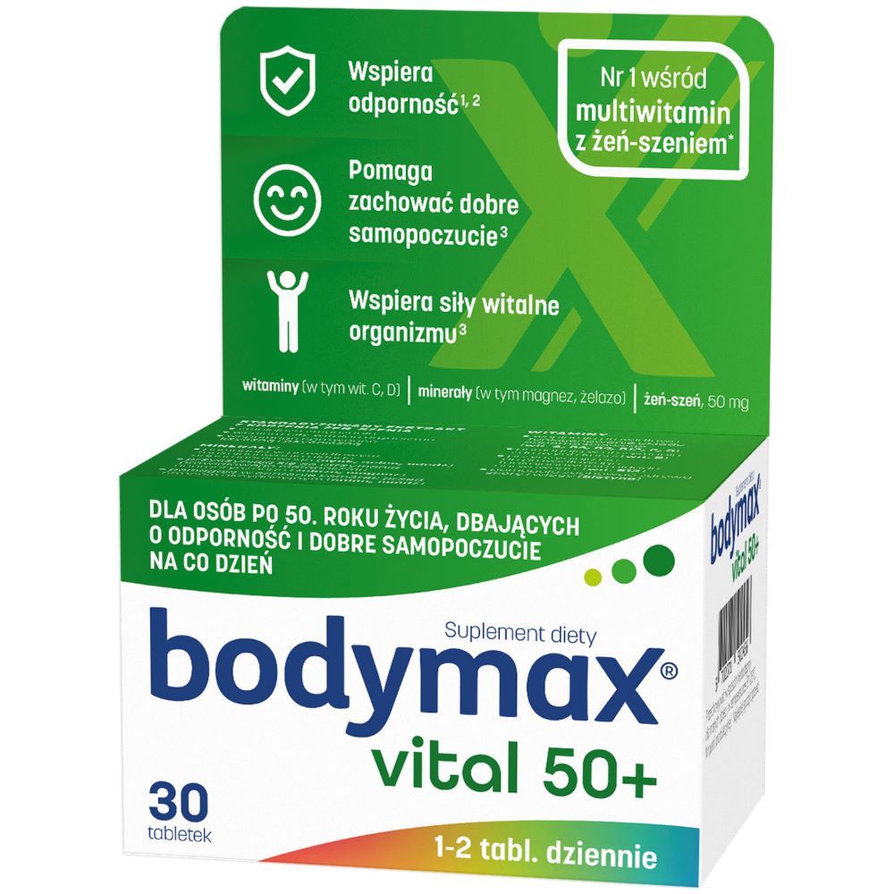 цена Набор витаминов и минералов с женьшенем Bodymax Vital, 30 шт