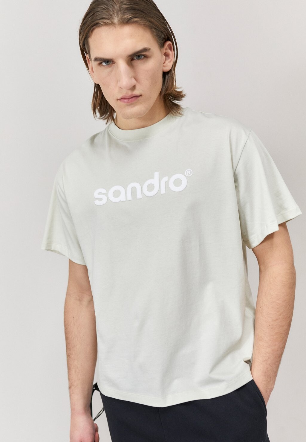 

Футболка с принтом sandro, серый