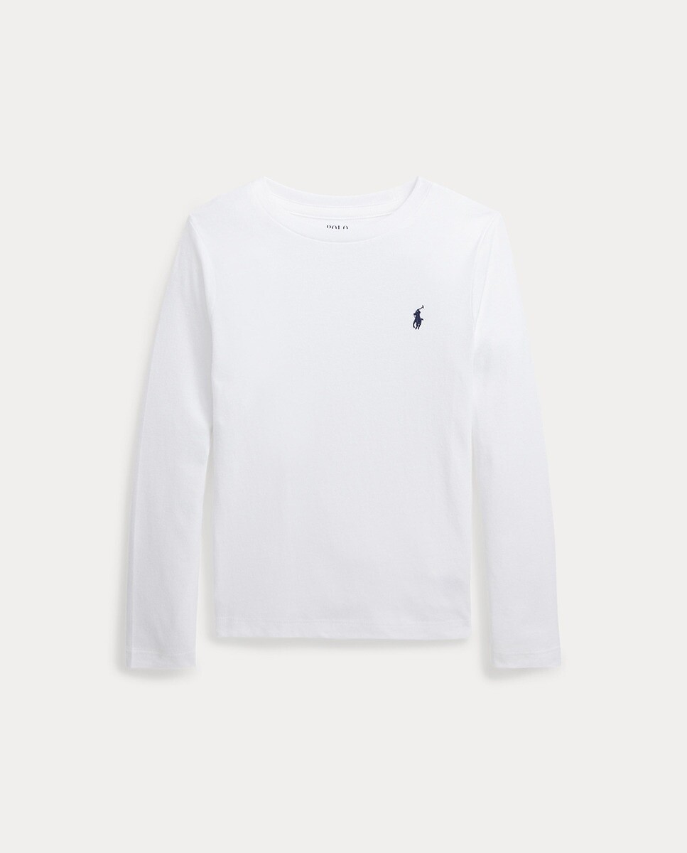 

Пустая хлопковая футболка для девочки Polo Ralph Lauren, белый