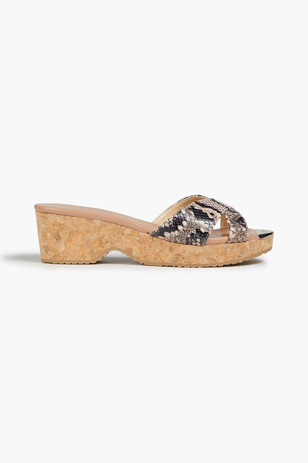 

Мюли Panna на платформе из кожи со змеиным эффектом JIMMY CHOO, розовый