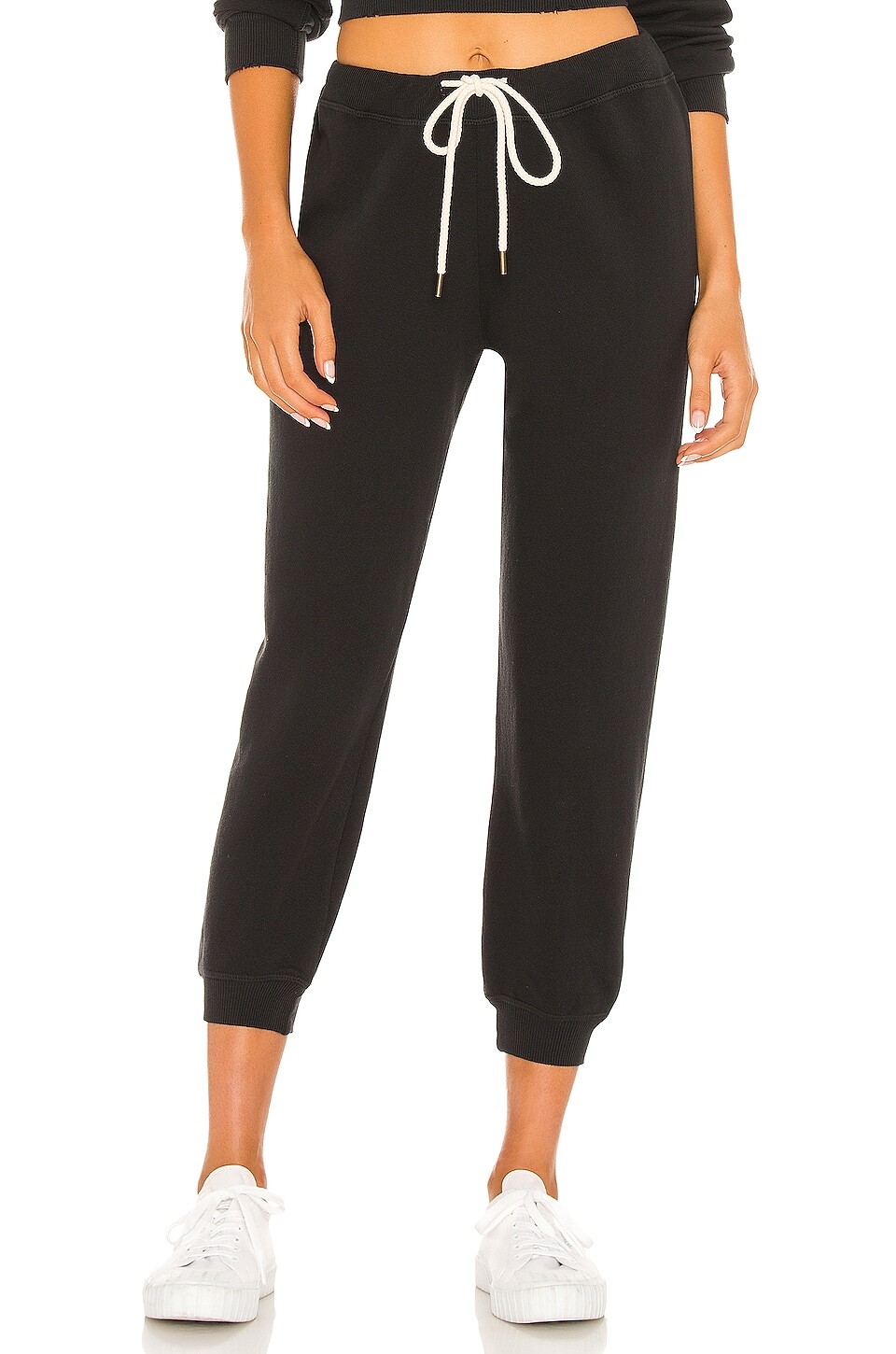 

Брюки The Great The Cropped Sweatpant, цвет Almost Black