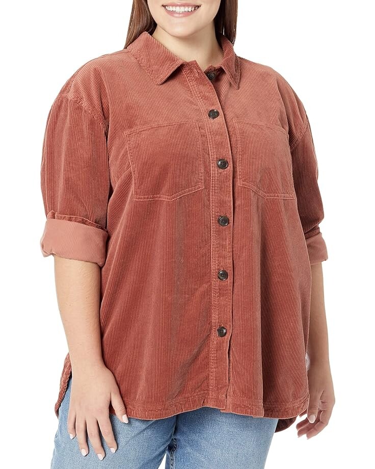 

Рубашка Madewell Plus Corduroy Kentwood Oversized Shirt-Jacket, цвет Ground Clove