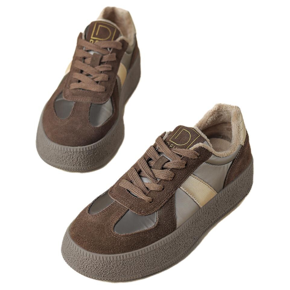 

Кроссовки D:FUSE SCANDINAVIA Skateboarding Shoes Women's Low-top, цвет Apricot powder plus velvet