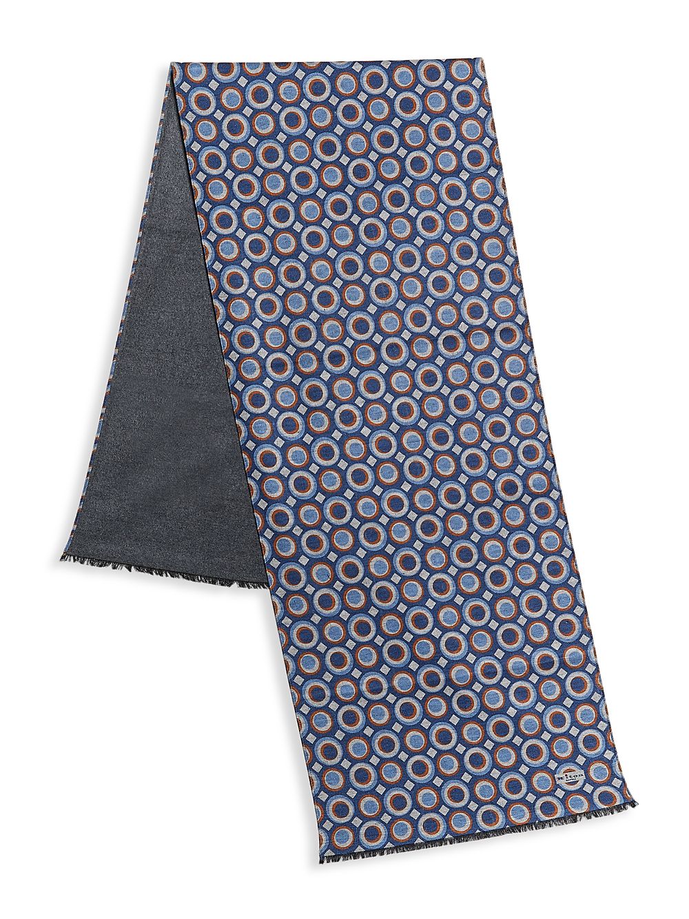 цена Шелковый шарф в горошек Kiton, синий