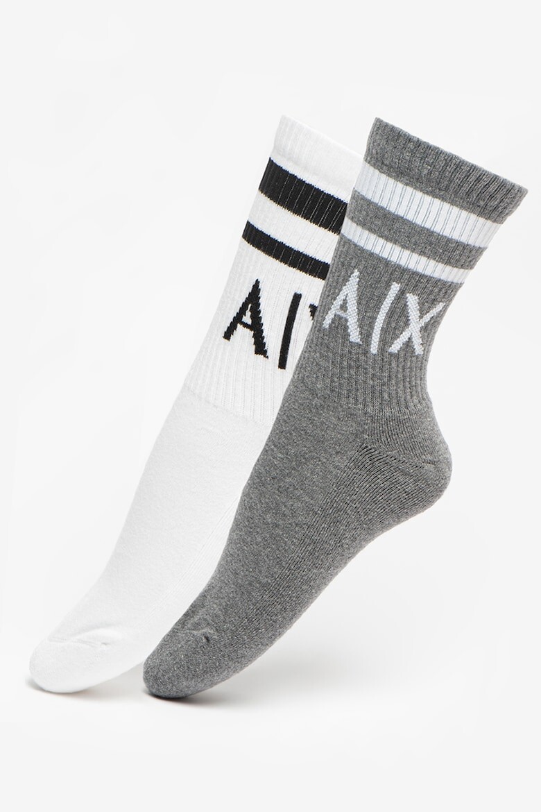 

Носки длинные с логотипом - 2 пары Armani Exchange, черный