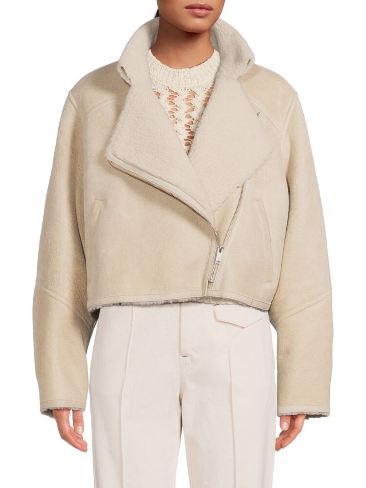 Мотоциклетная куртка из овчины Apstya Isabel Marant toile, цвет Ecru