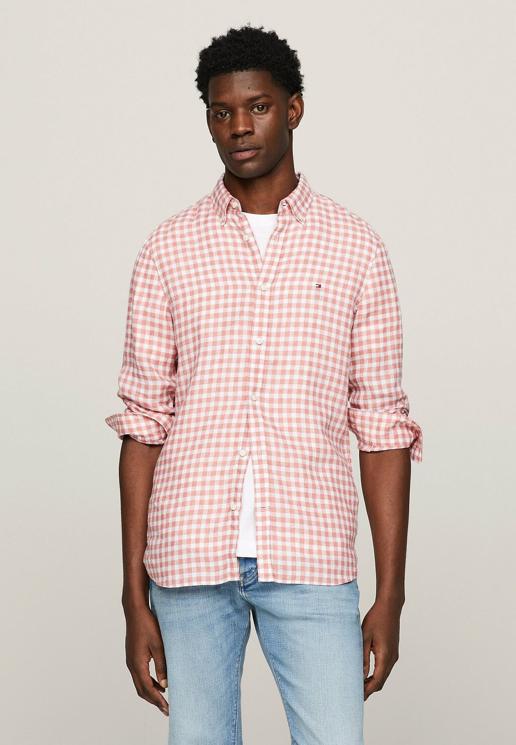 

Рубашка GINGHAM Tommy Hilfiger, светло-розовый