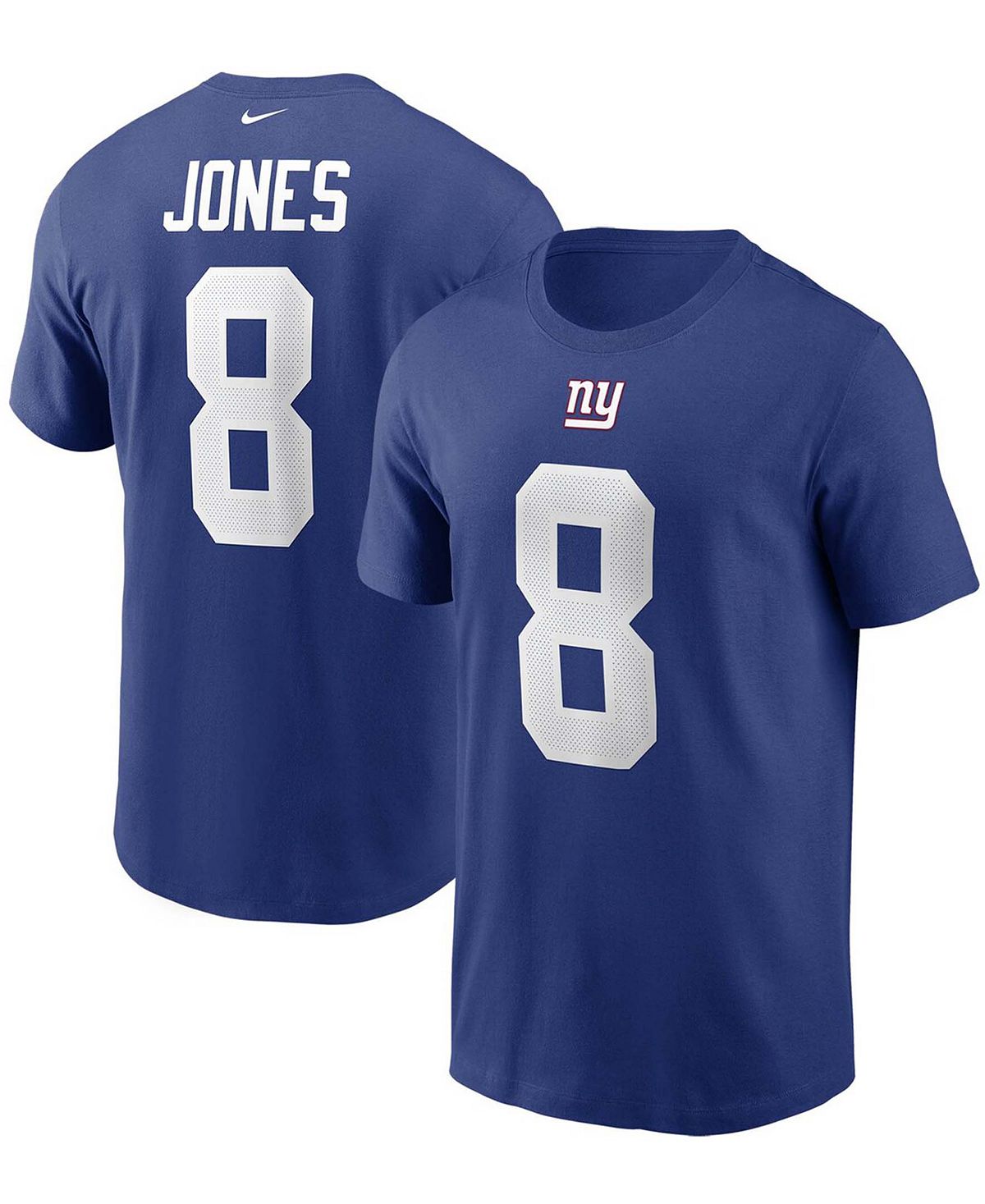 цена Мужская футболка с именем и номером Daniel Jones Royal New York Giants Nike