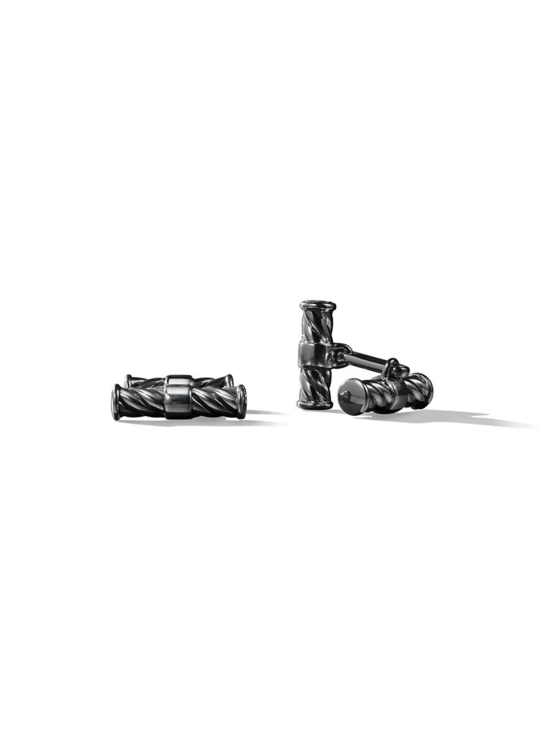 

Серебряные запонки Cable Elongated David Yurman, серебряный
