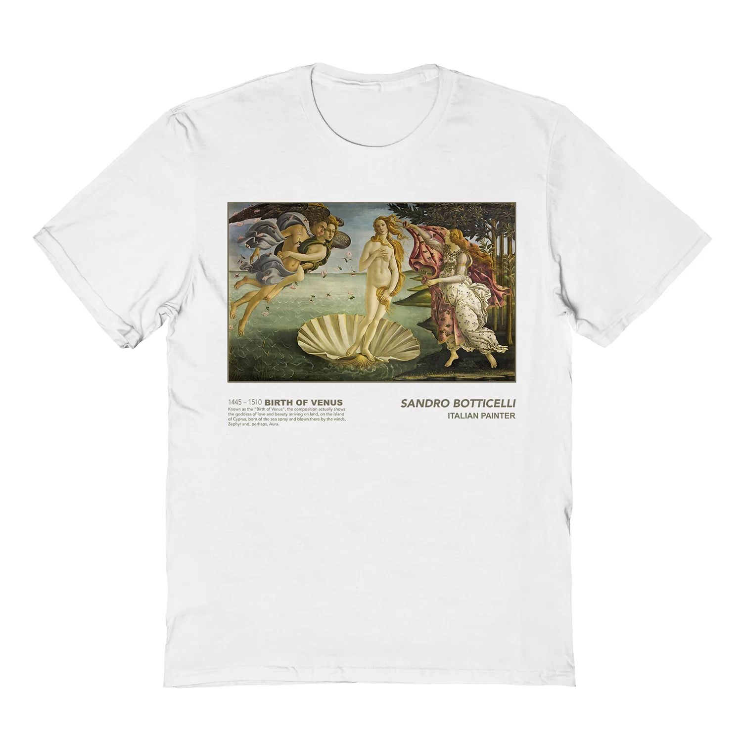 Мужская футболка Sandro Botticelli Birth Venus Licensed Character