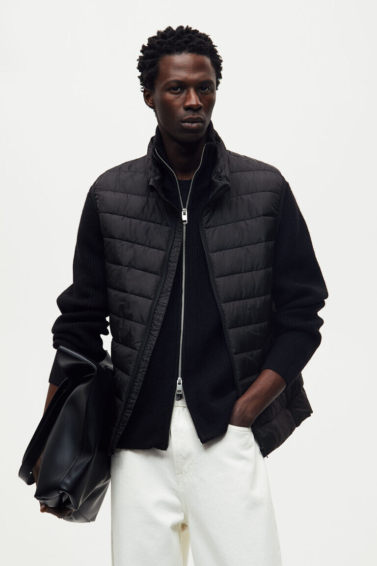 

Легкий пуховик slim fit H&M, черный