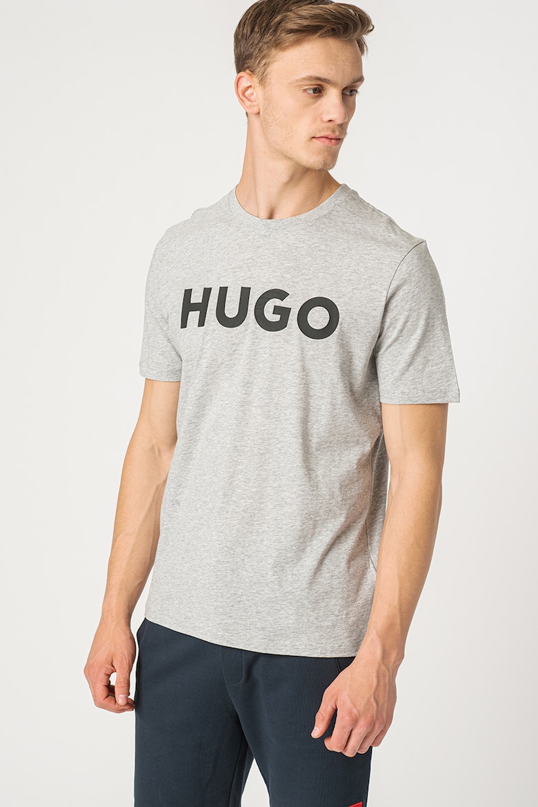 Футболка Dulivio с контрастным логотипом Hugo, серый