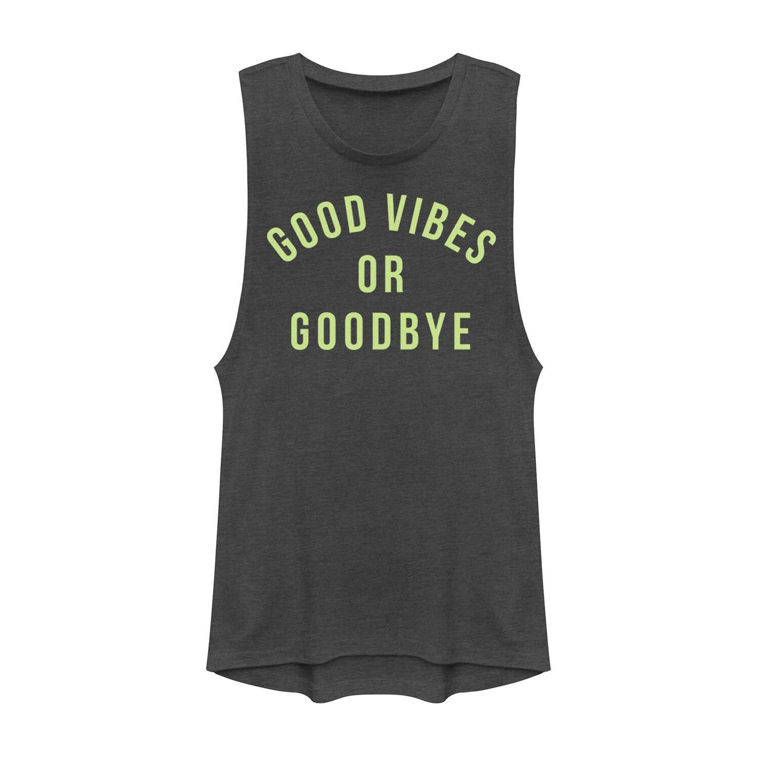 

Черная футболка с рисунком и надписью Juniors Good Vibes Or Goodbye