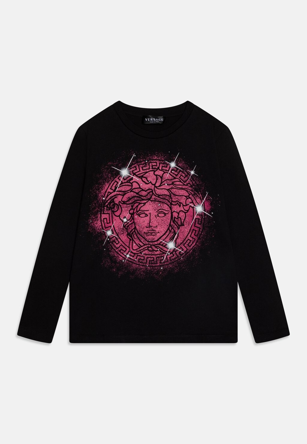 Футболка с длинным рукавом Unisex Medusa Print Versace, цвет nero/fuxia