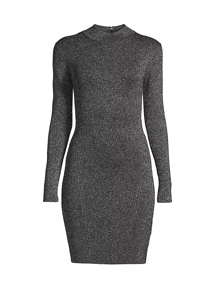 

Мини-платье металлик с длинными рукавами Michael Michael Kors, цвет black silver